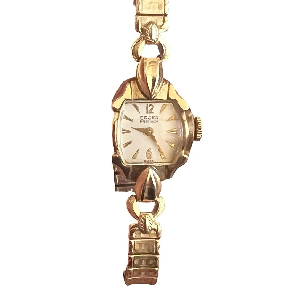 Gruen Precision Vtg Mechanical FULLY WOUND 10K Rolled Gold Plated Bezel 17 Jewel